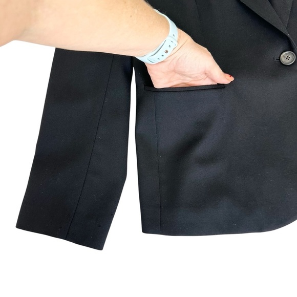J. Crew black wool stretch jacket blazer shawl lapel single button 12 - Picture 7 of 16